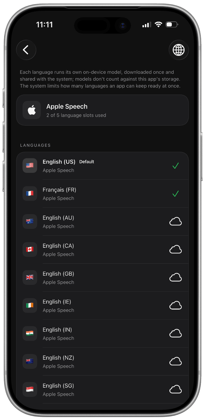 On-device language models